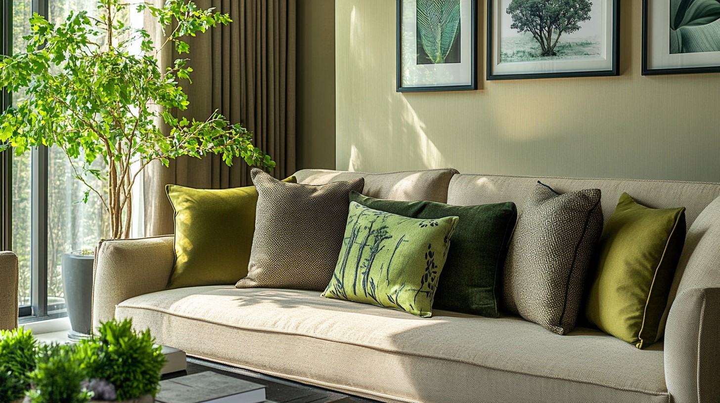 Olive Green and Beige: Home Interior Colour Combinations