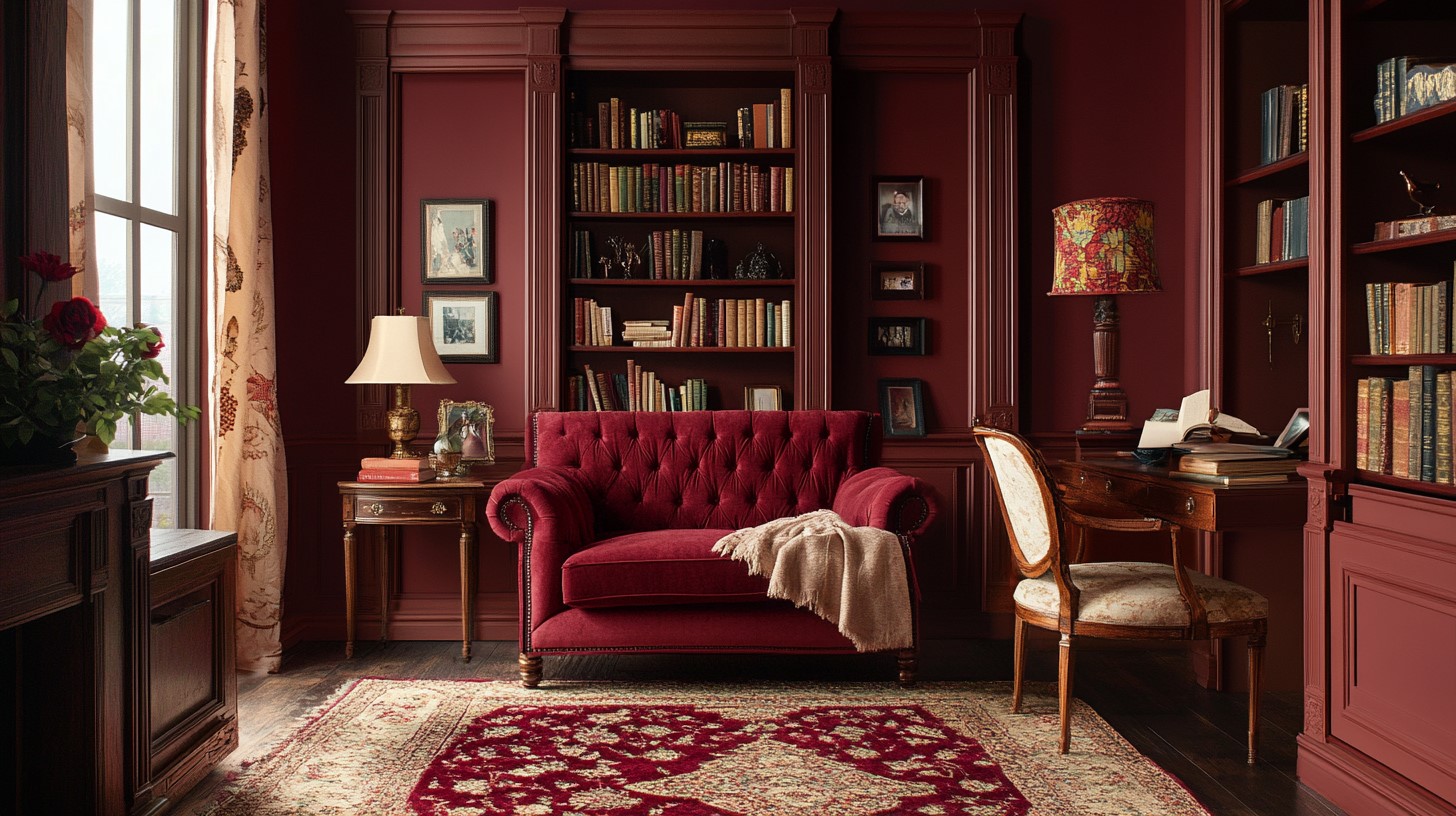 Rich Burgundy Paint Colour for House Interiors