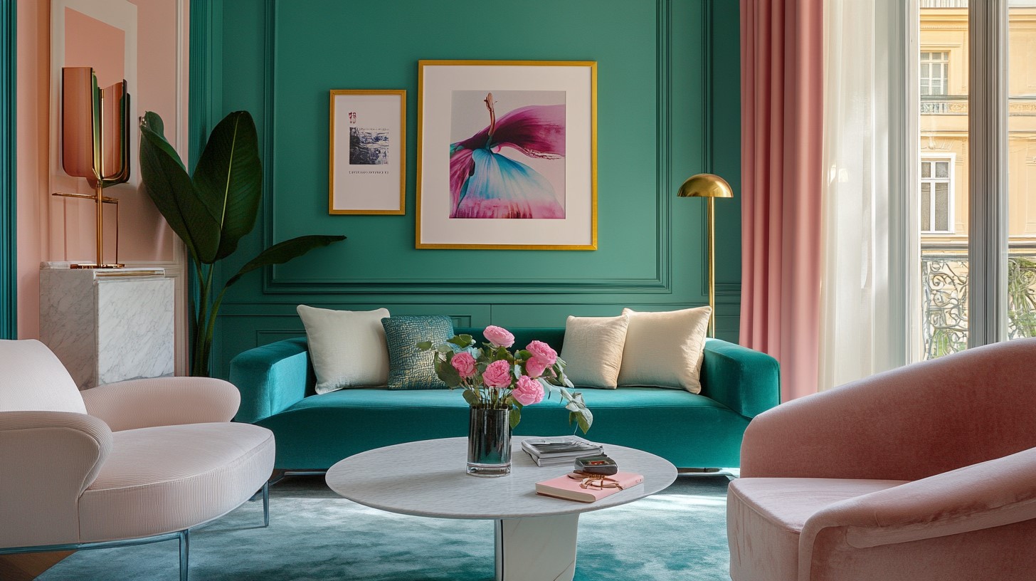 Teal and Powder Pink: Colours for Inside Room