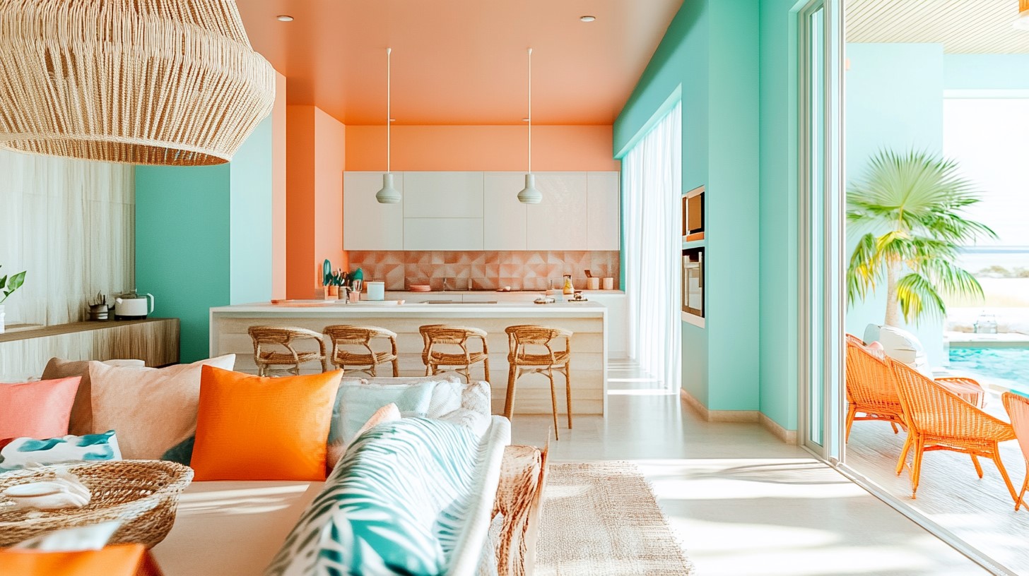 Turquoise and Peach: Colour Combination for Home