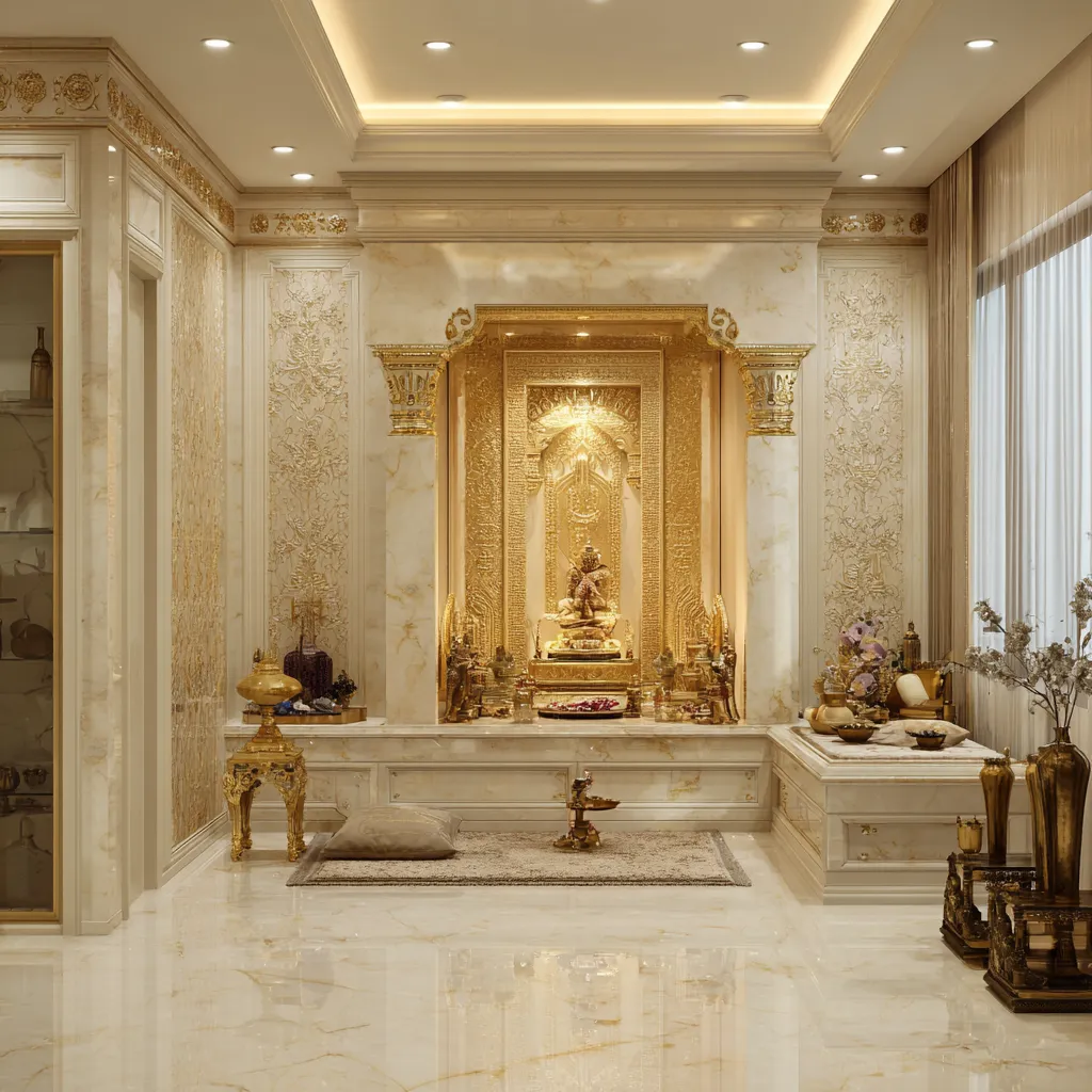 Wall Paint Colour Combination for Pooja Room