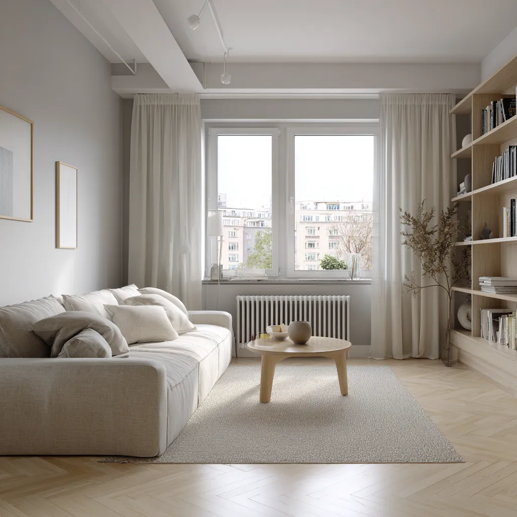 Minimal Scandinavian Paint Colour Scheme for Living Room