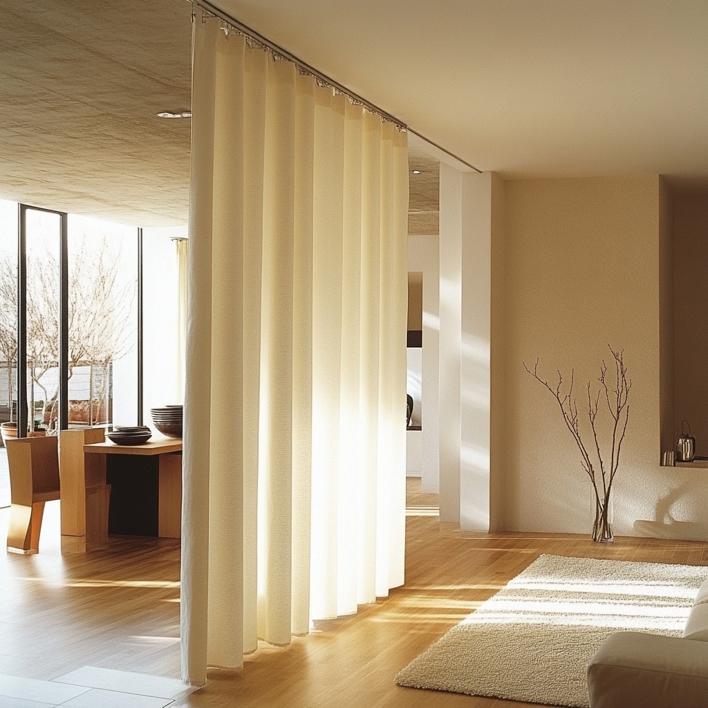 Curtain Dividers for Living and Dining Area