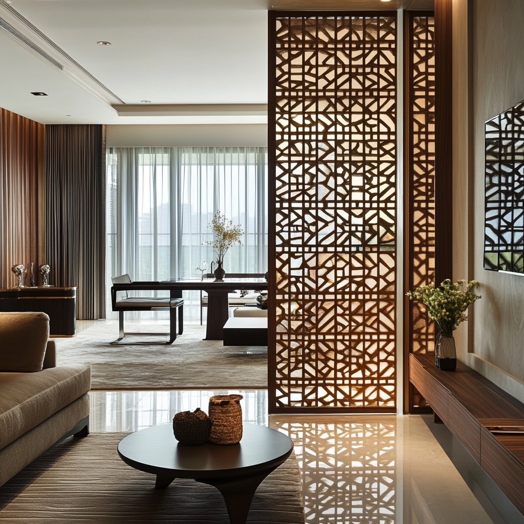 Decorative Screen Partition Design for Living and Dining Room