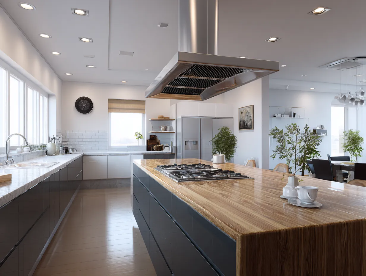 Kitchen Island Chimney Design