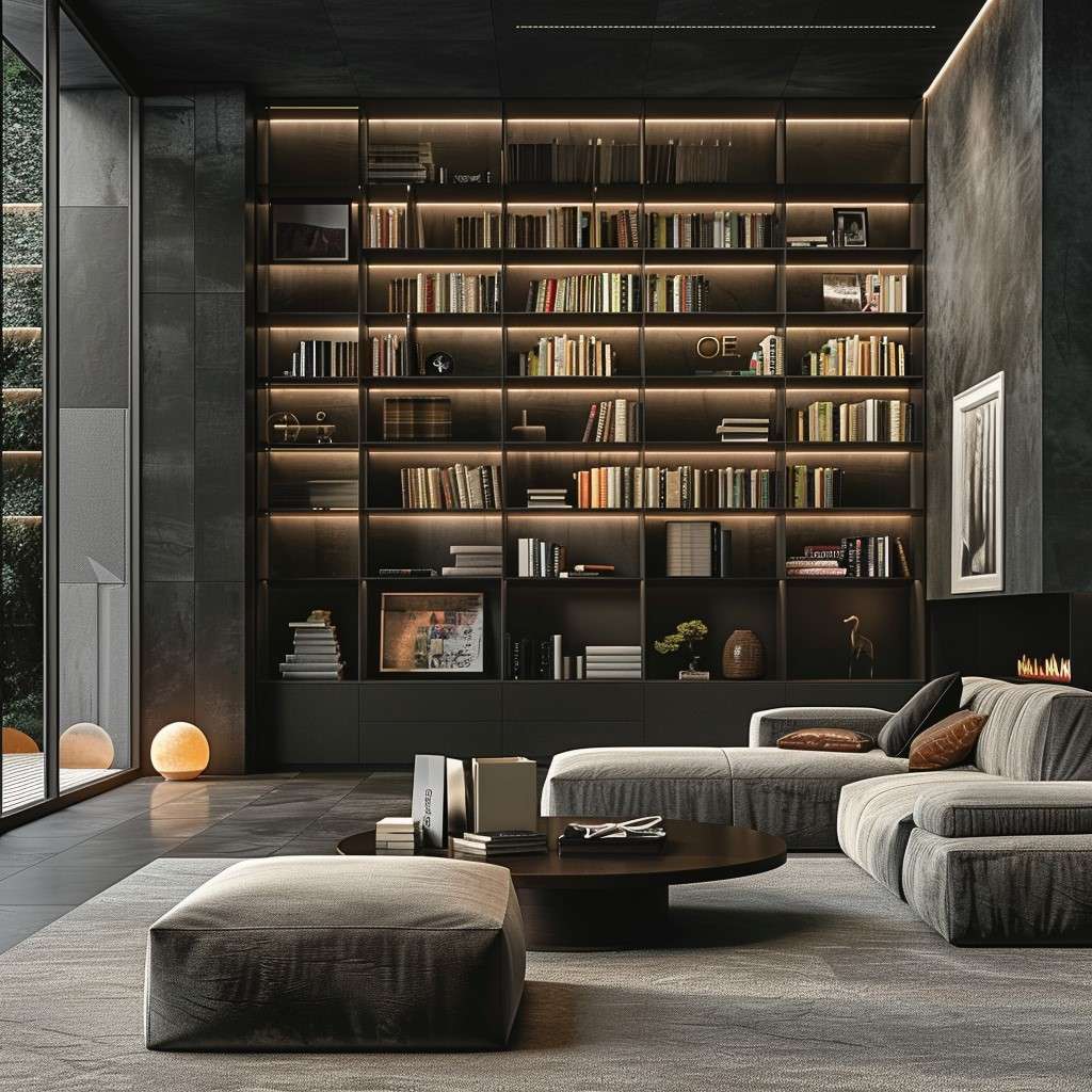 Bookshelves Design For Living Room