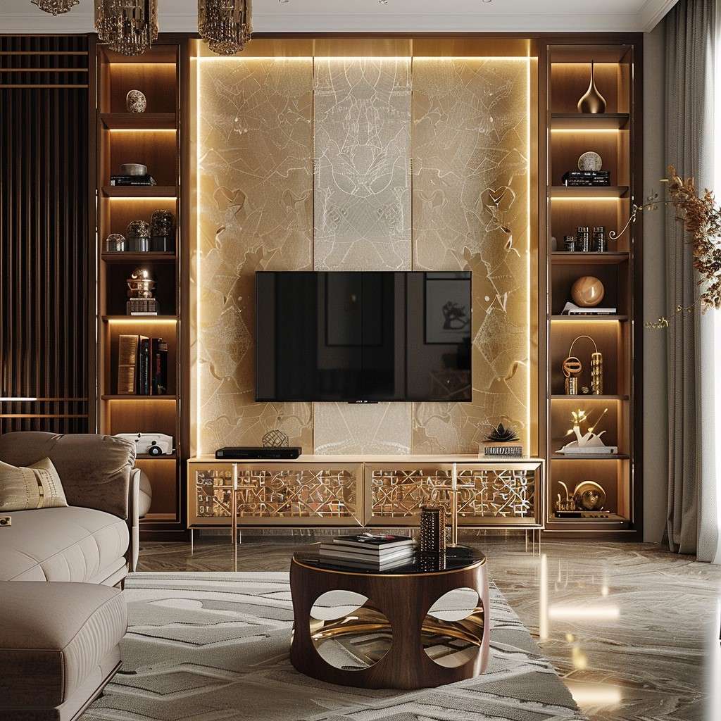 French-Style Luxury Wall Showcase Design