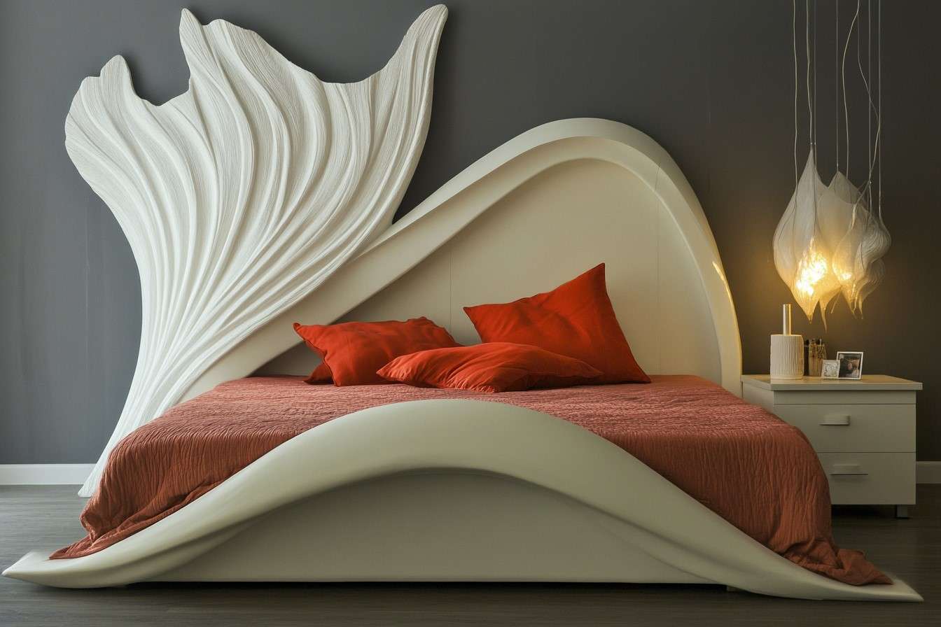 Modern and Unique Headboard Design with POP