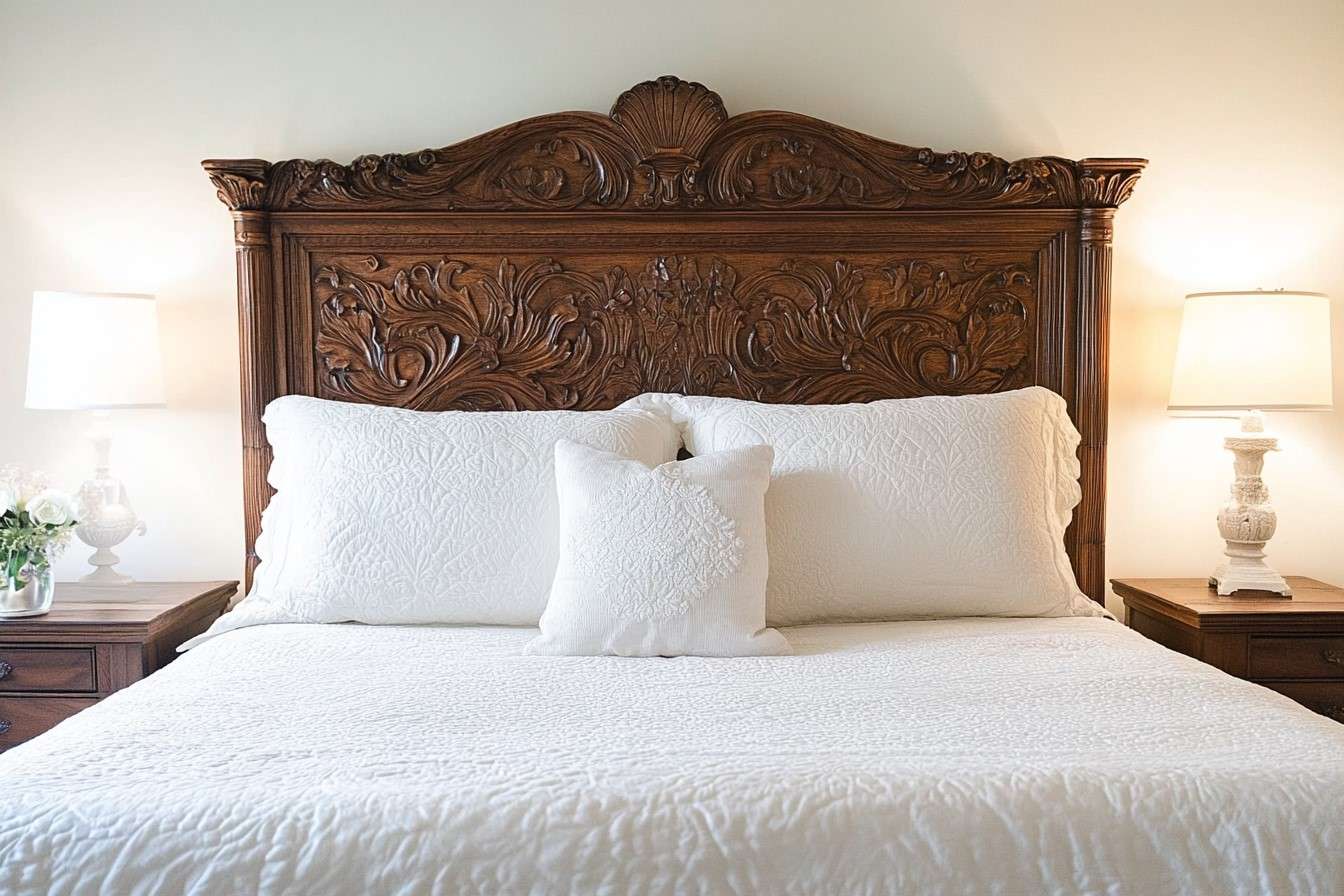 Traditional Hand-Carved Bed Headrest Design