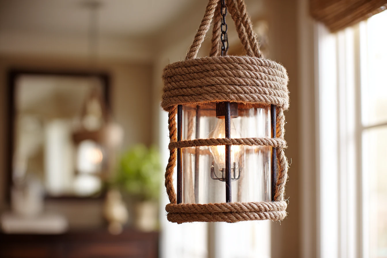 Handicraft Home Decor Ideas Showcasing Rope-Wrapped Lighting Fixtures