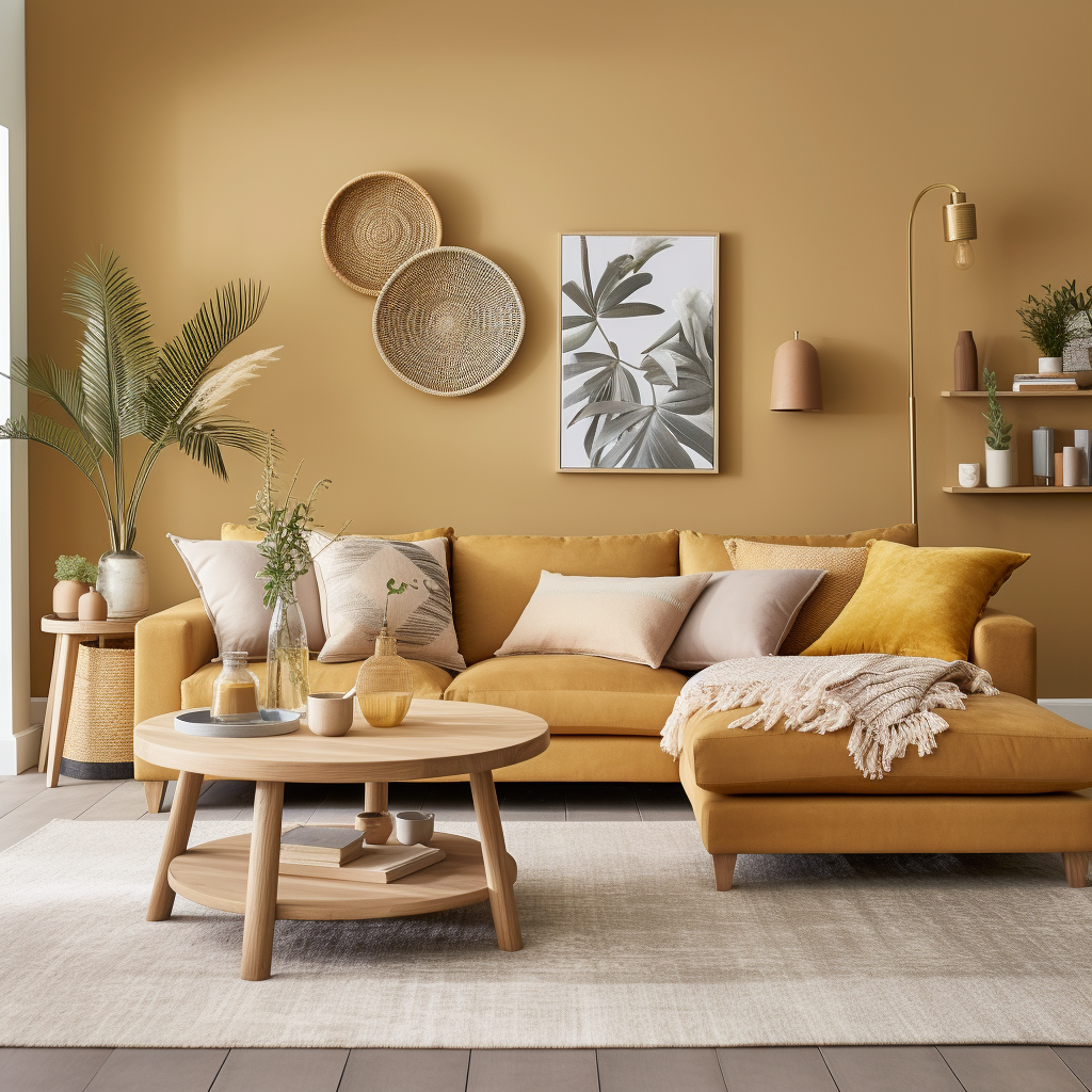 Honey Drizzle Wall Colour Design for Living Room