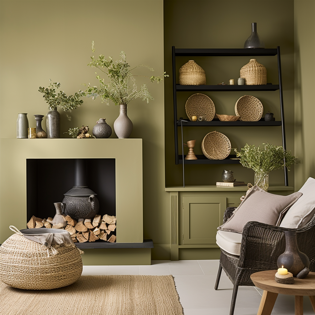 Olive Grove Wall Colors Ideas for Living Room