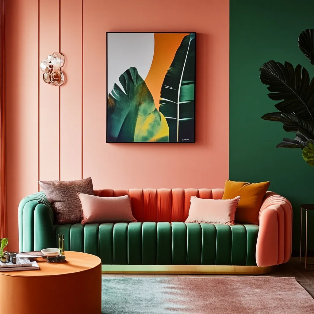 Peach Living Room Wall Peach Drawing Room Colour Schemes