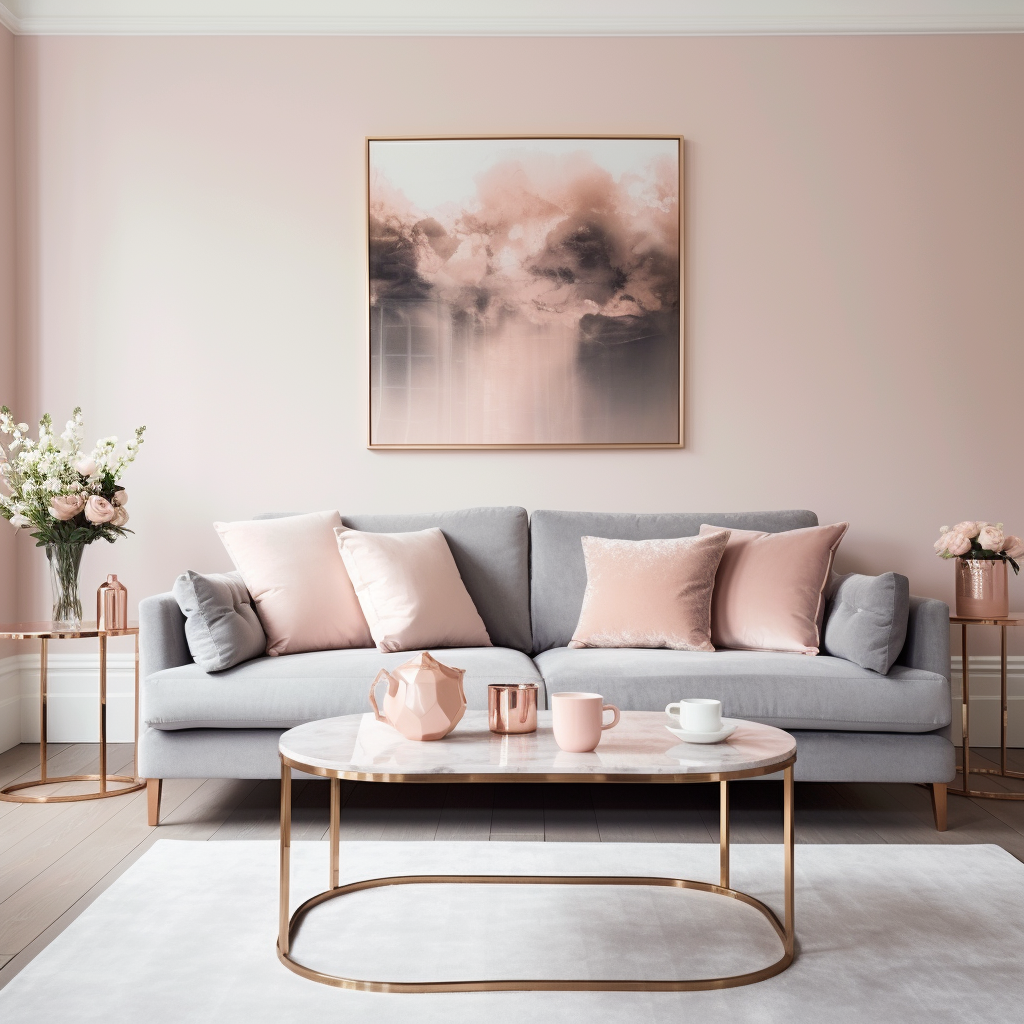 Rose Gold for Drawing Room Paint Ideas