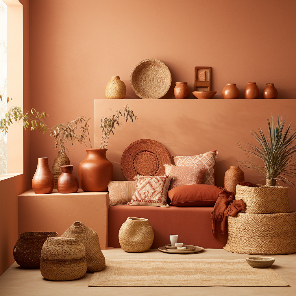 Terracotta Paint Design for Living Room