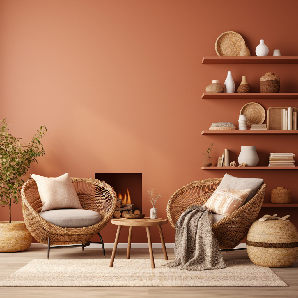 Terracotta Paint Ideas for Drawing Room