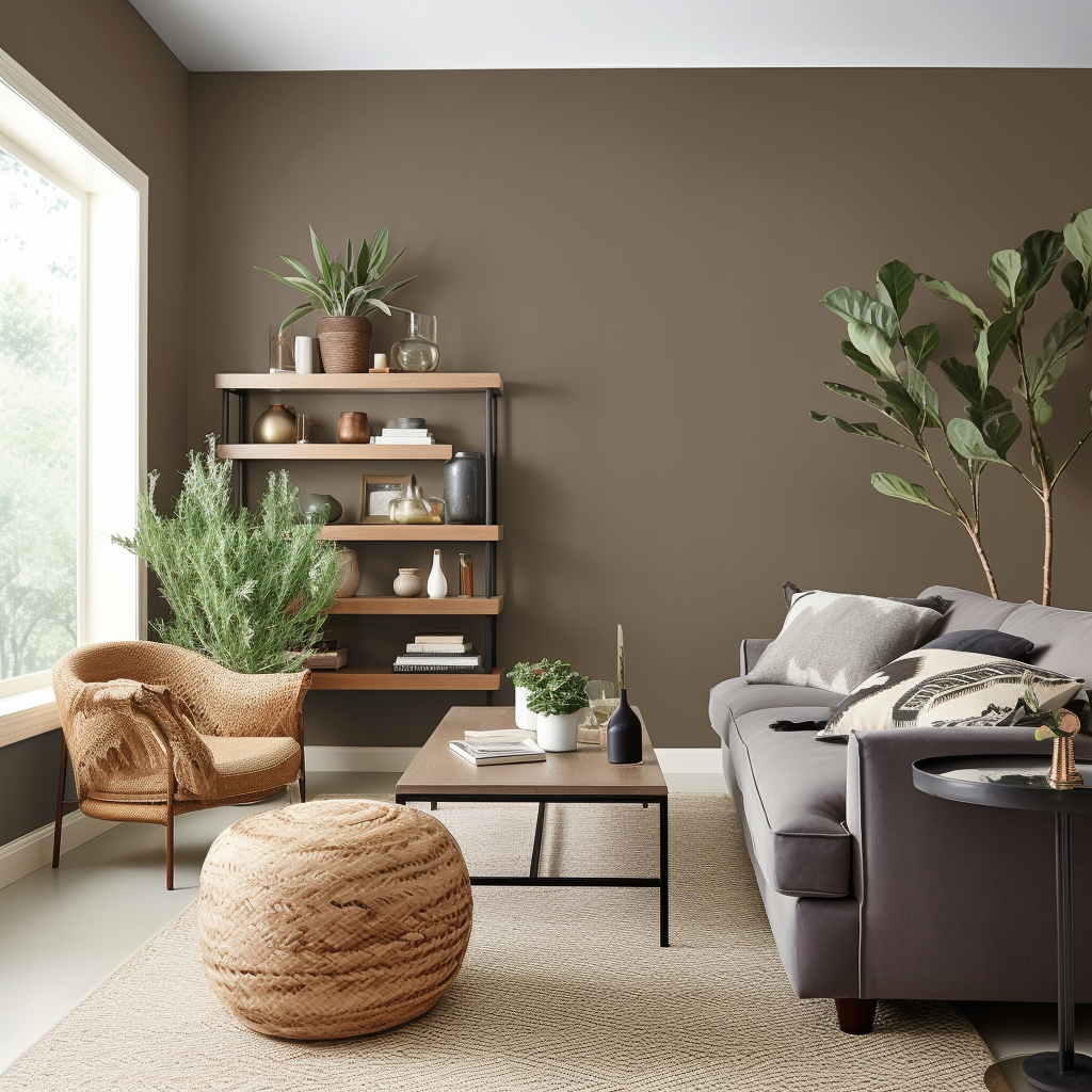 Urban Bronze Colour Design for Drawing Room