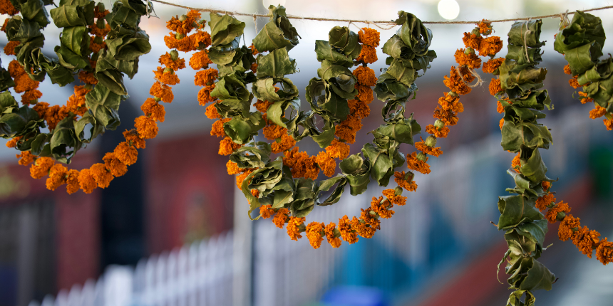 Ganesh Chaturthi Decoration with Flowers