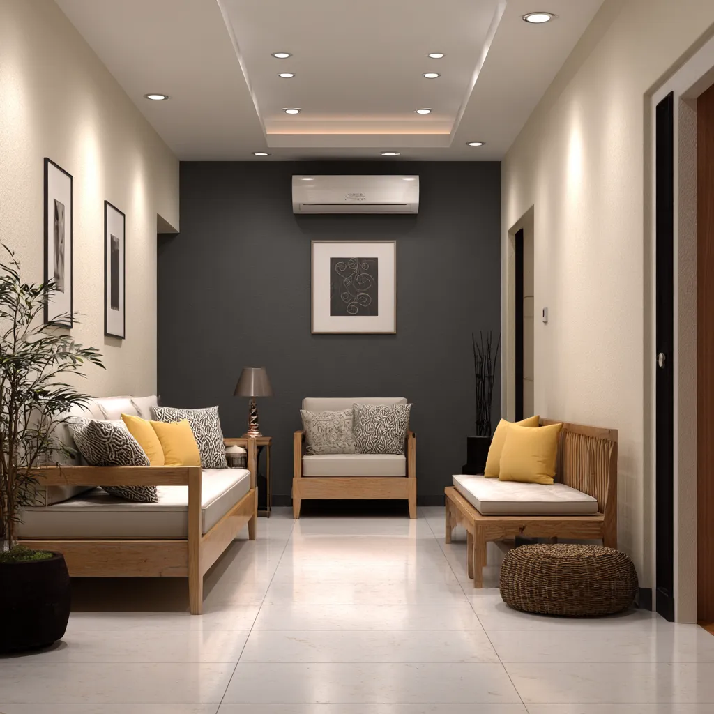 Charcoal and Beige- Trending Colour Combination for Living Room