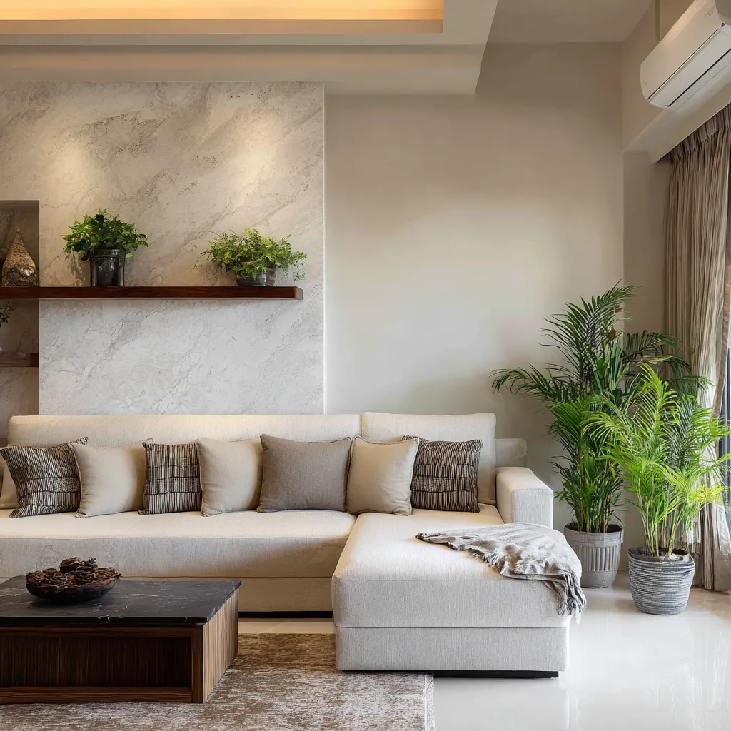 Greige and Ivory-Simple Hall Colour Combination