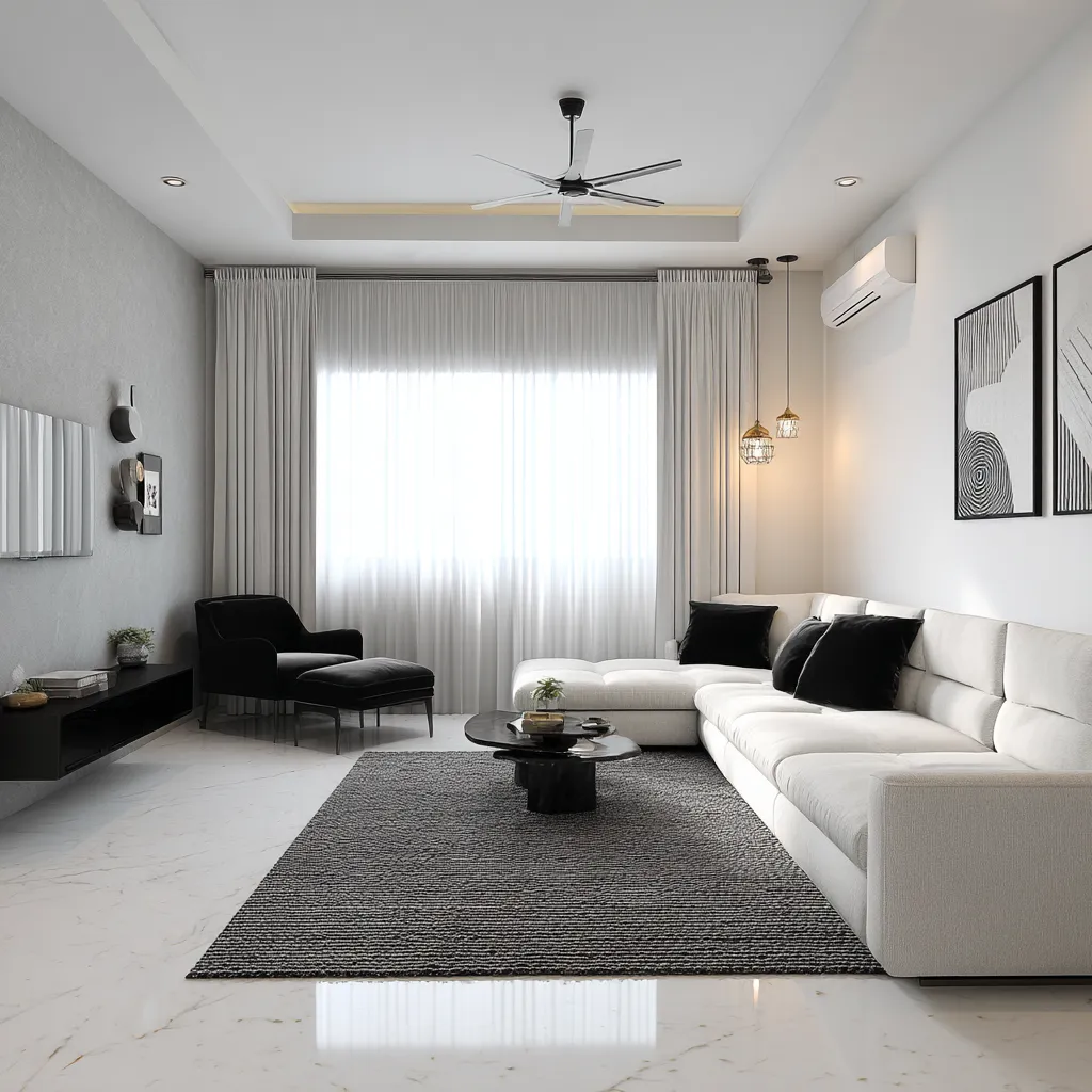 Minimal Modern Wall Colour Combination for Living Room