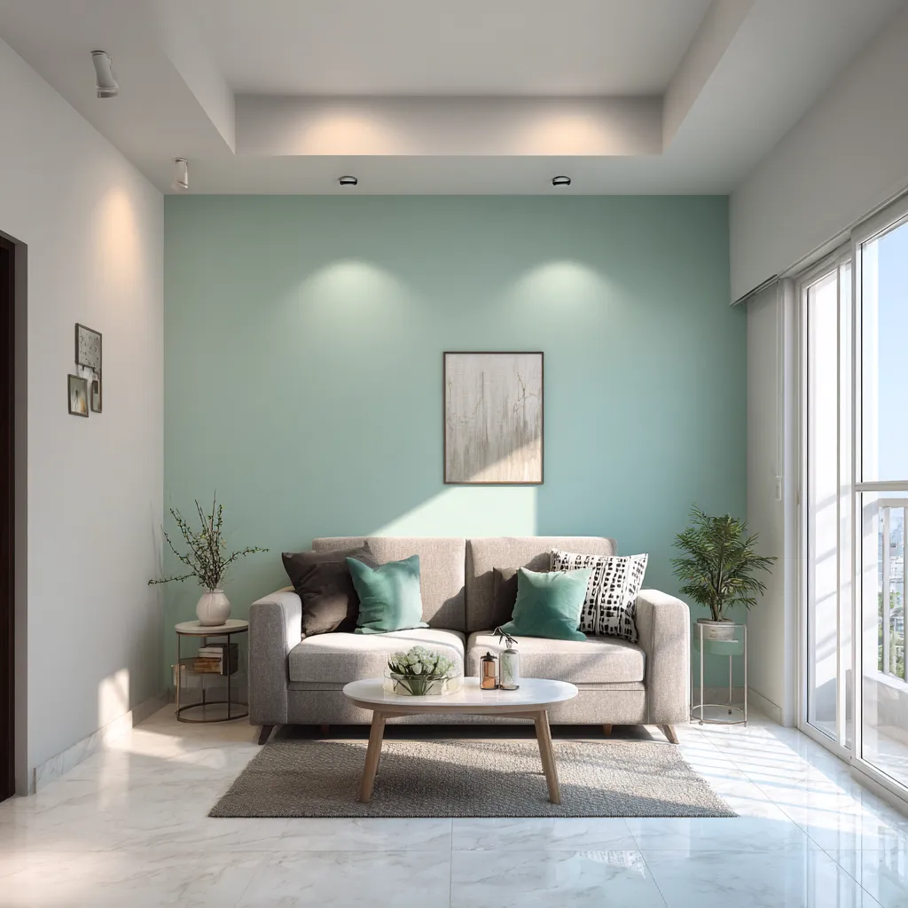 Mint Green and Grey- Trending Colour Combination for Living Room