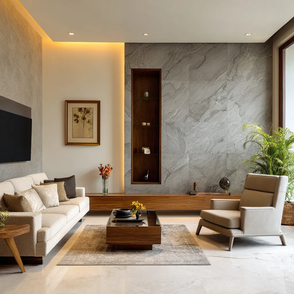 Off-white and Warm Grey- Living Room Colour Palette