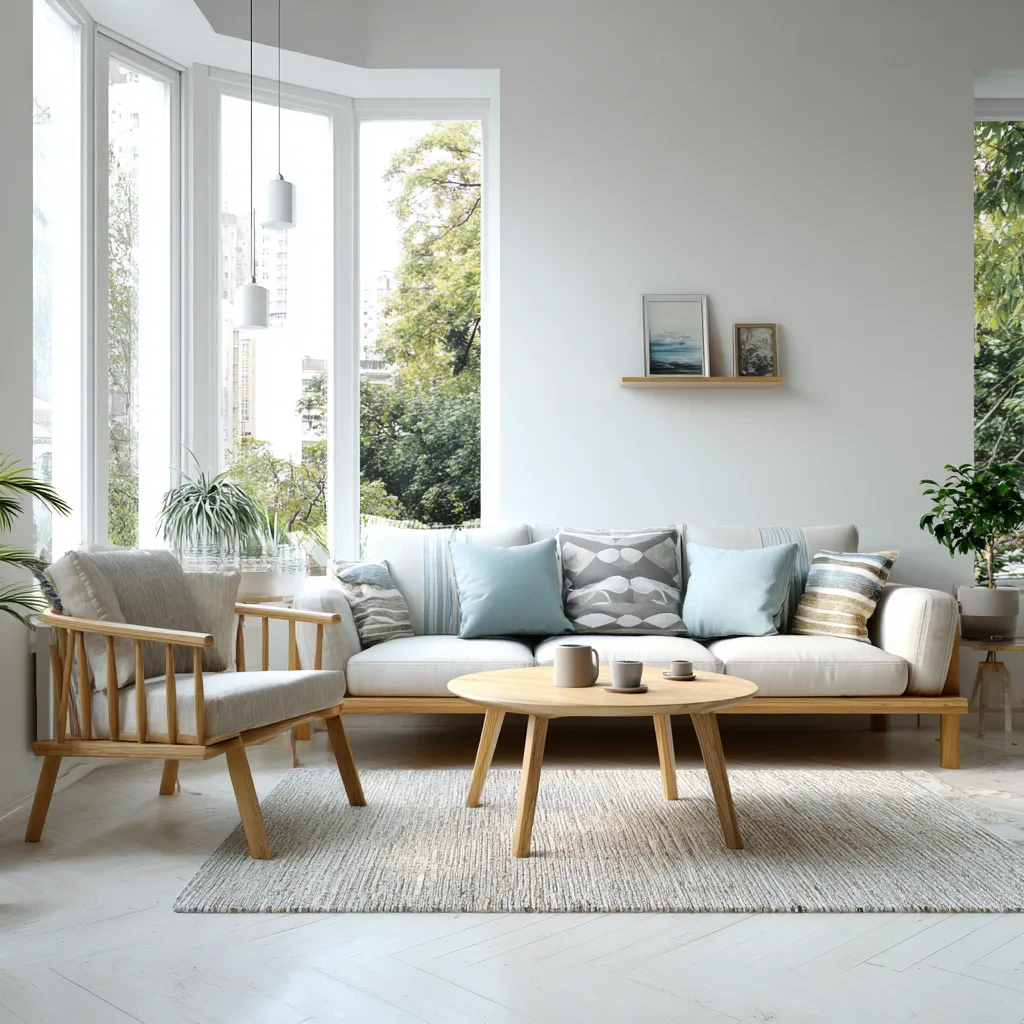 Scandinavian Wall Colour Combination for Living Room