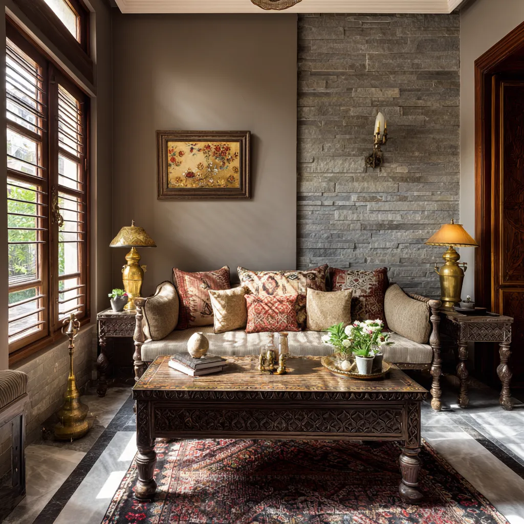 Stone Taupe and Off-White- Hall Wall Colour Combination