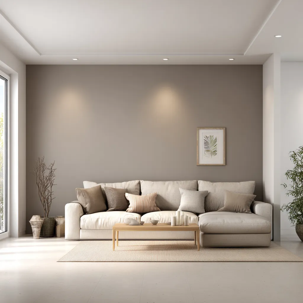 Taupe and Off-White- Trending Colour Combination for Living Room