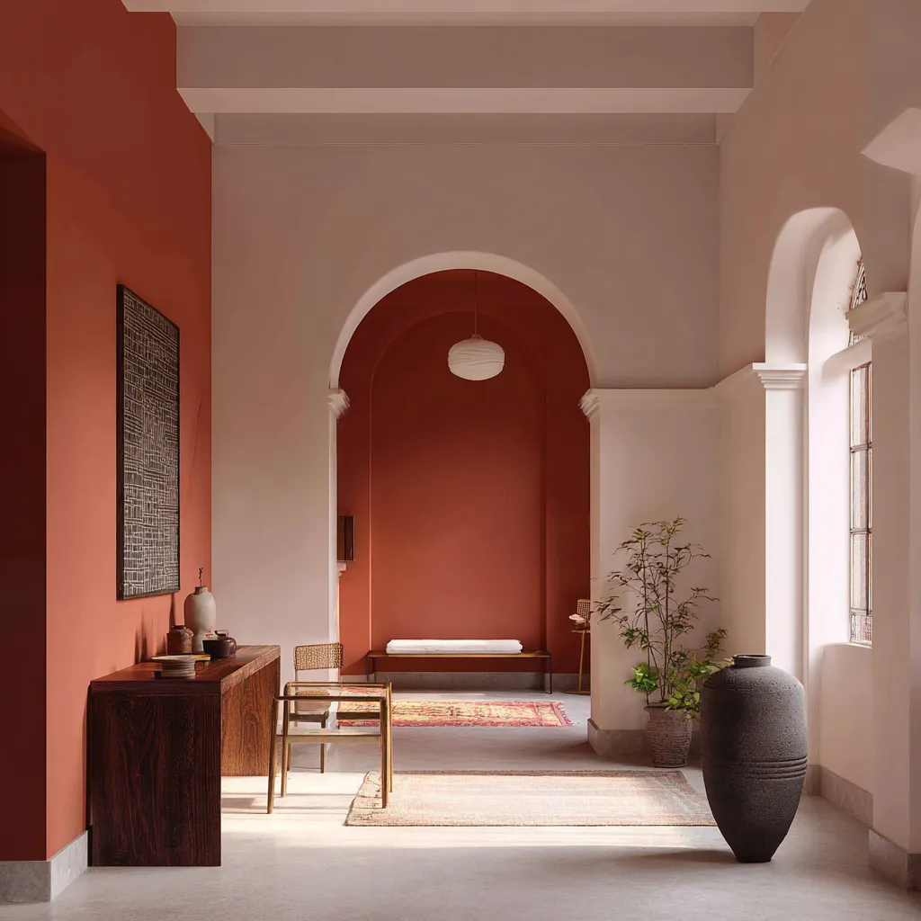 Terracotta and Cream- Trending Colour Combination for Living Room