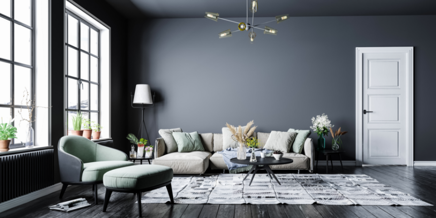 Grey Undertones for a  Spacious Living Room