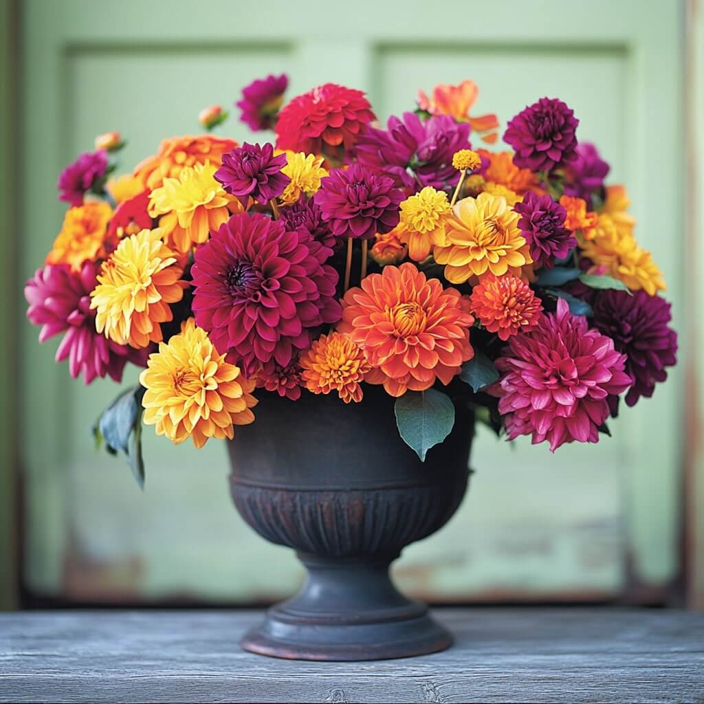 Bold and Beautiful Dahlias and Mums for Vibrant Flower Decoration