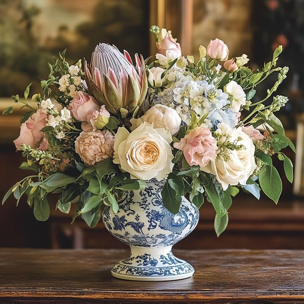 Classic Antiques for Elegant Flower Decoration Ideas