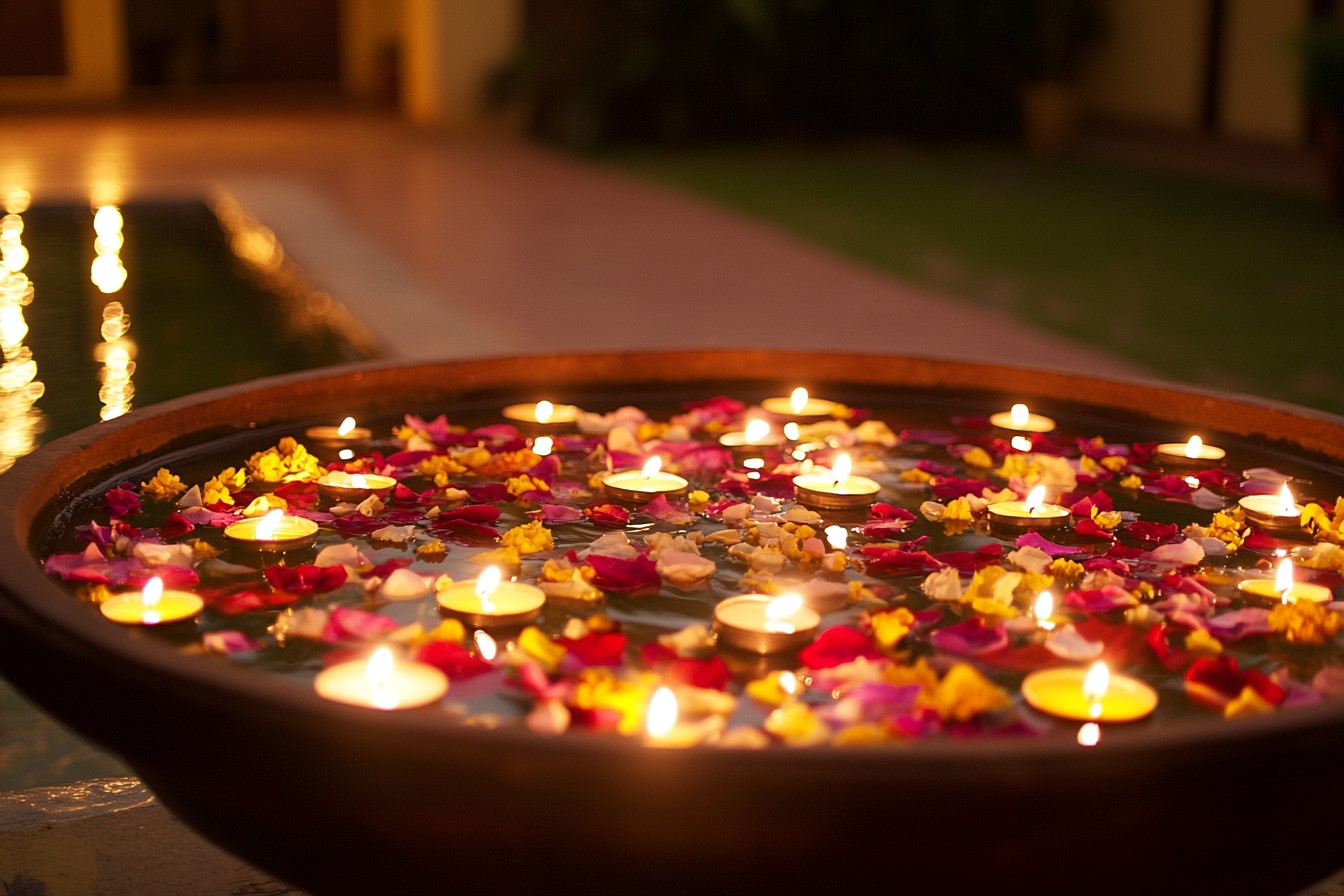 Floating Diya Decoration Idea