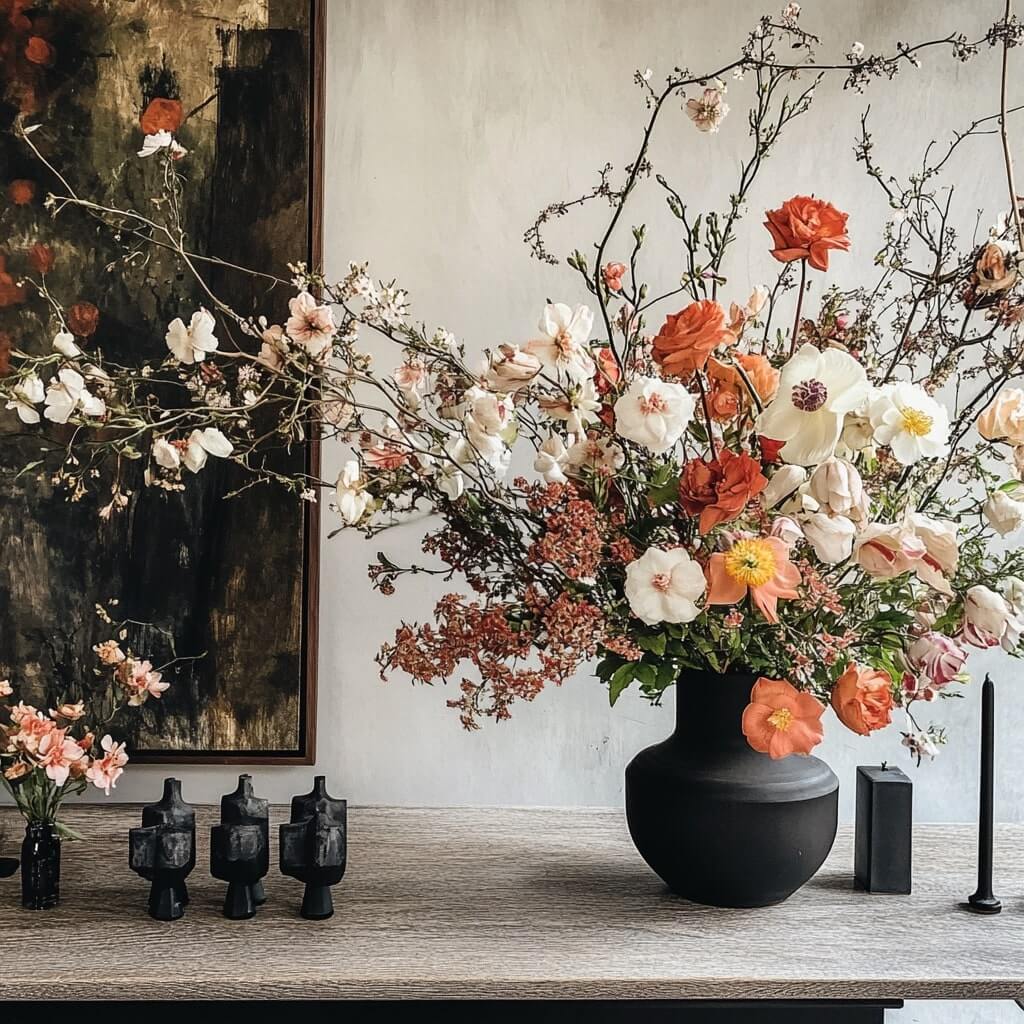 Flowers and Art for Creative Room Flower Decoration