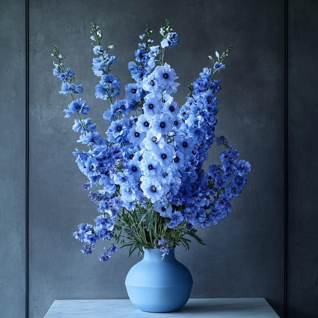Opulent Blues for Elegant Floral Decoration
