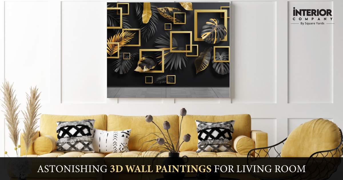 Refreshing Living Room 3D Wall Painting Design Ideas