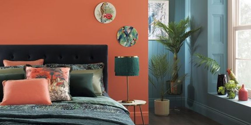 Teal Green and Orange Colour Inspiration for your Bedroom