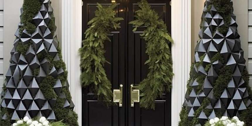 Angular Symmetry Bliss Simple Front Door - Christmas Decorations Ideas