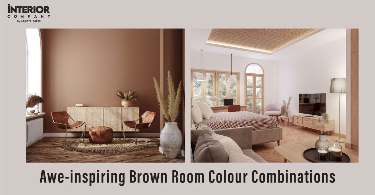 brown two colour combination for bedroom walls