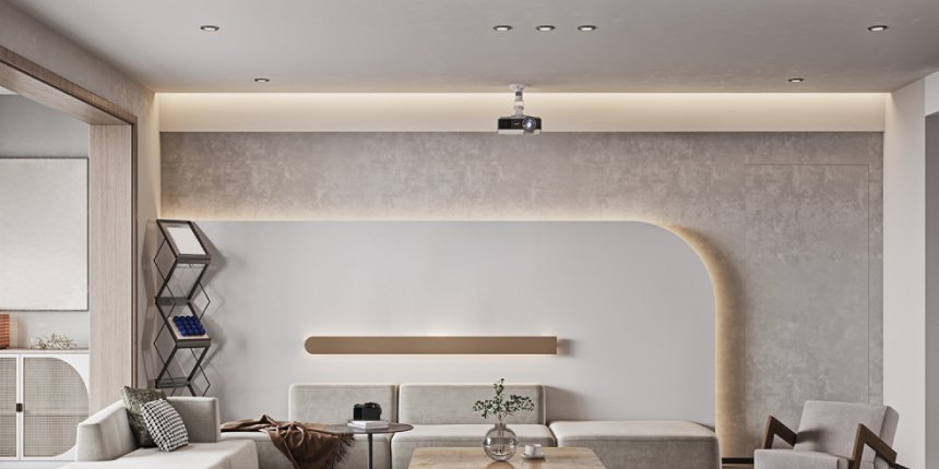Minimalist False Ceiling design for your L shaped Living Room