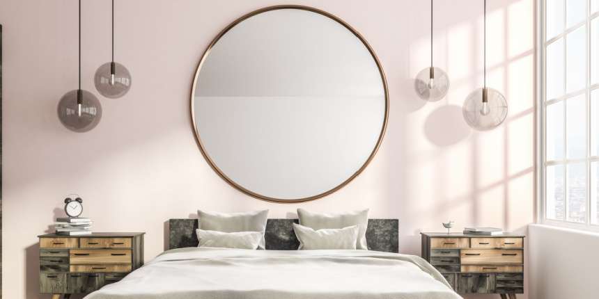 Modern Round Entryway Mirror Display