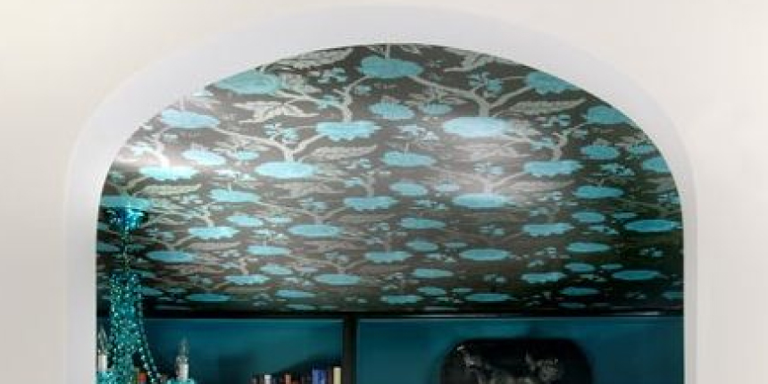 Turquoise and Black false ceiling design