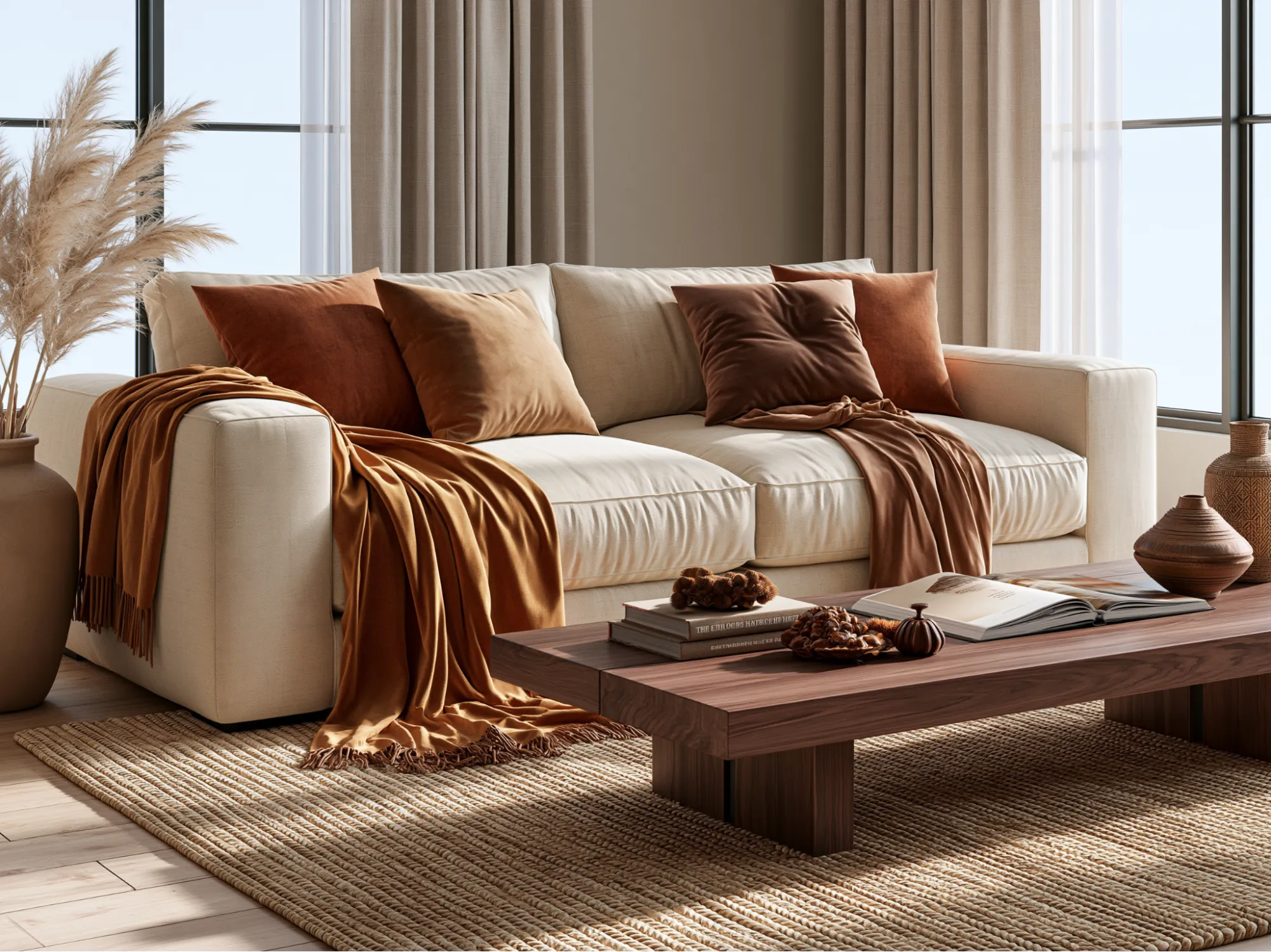 Beige and Brown- Best Sofa Colour Combination