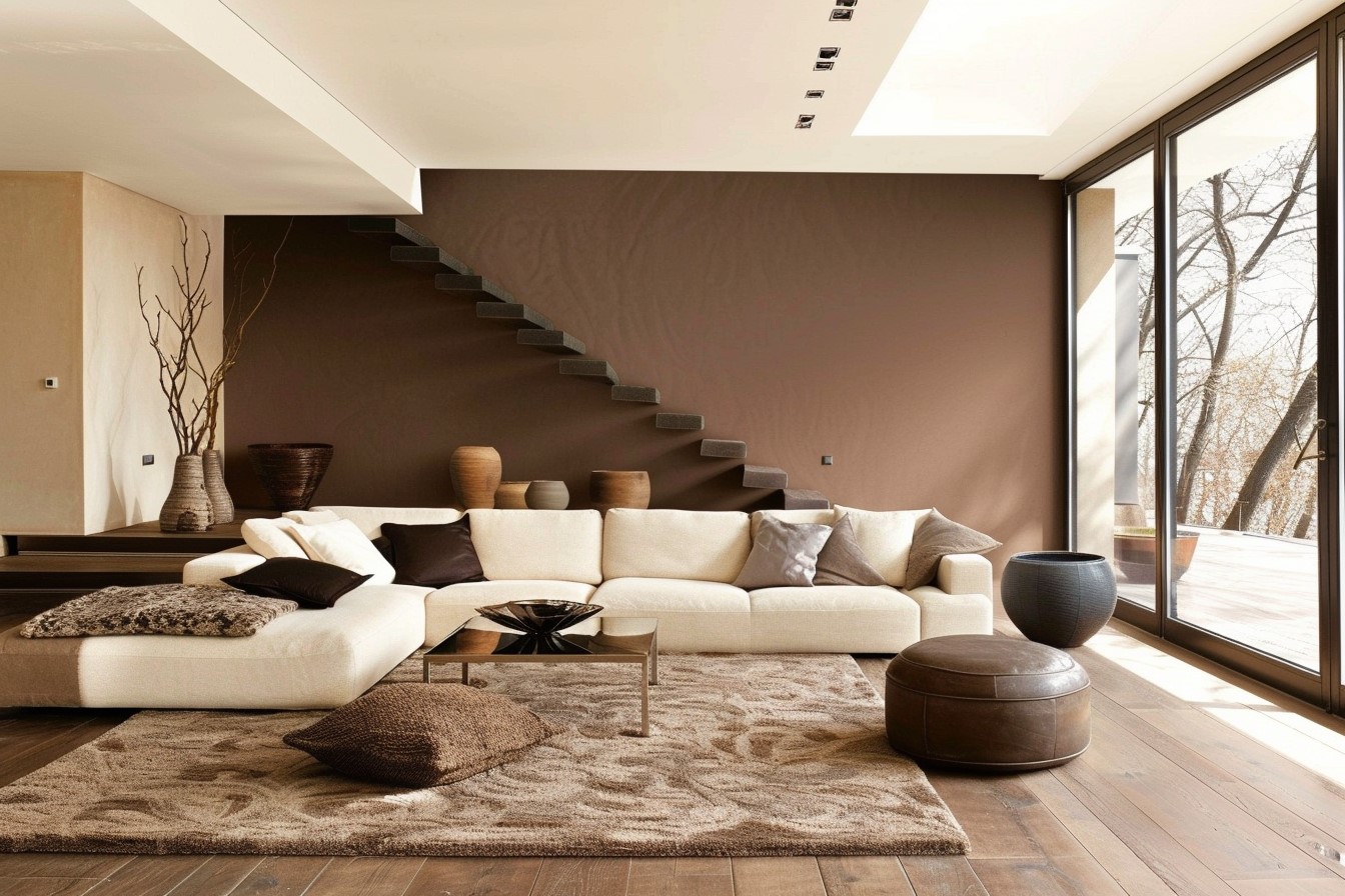 Brown And Cream Colour Combination For Living Room