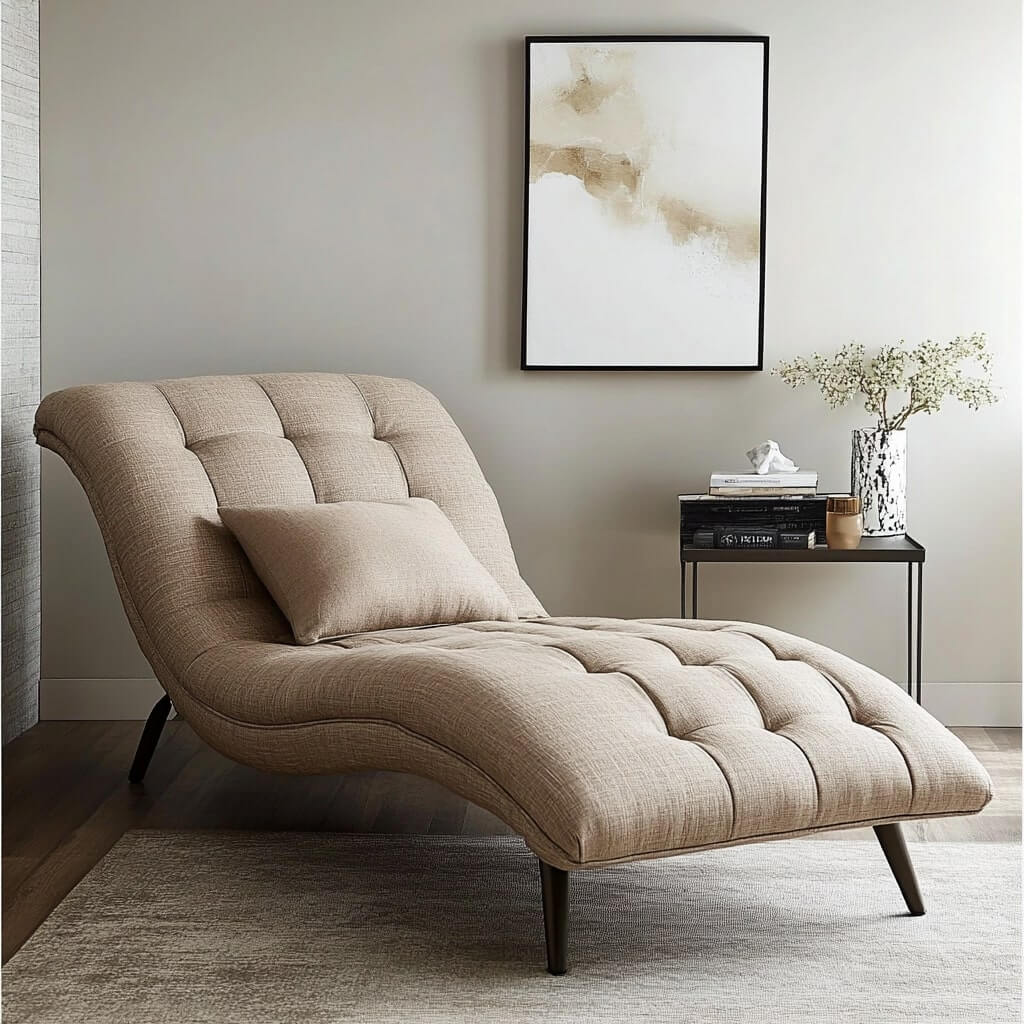 Chaise for Cozy Room Corner Decoration