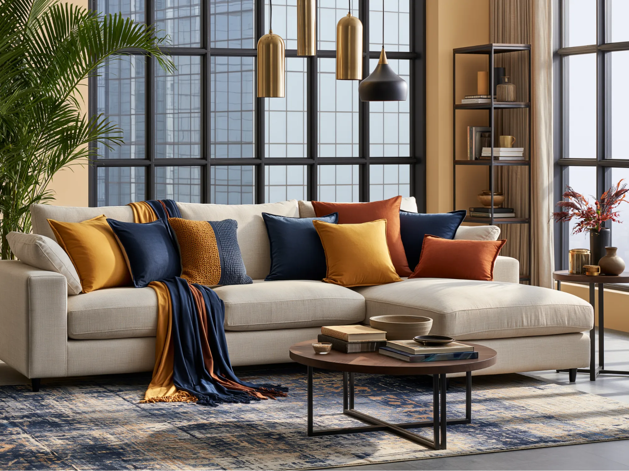 Contrast Sofa Cushion Colour Combination