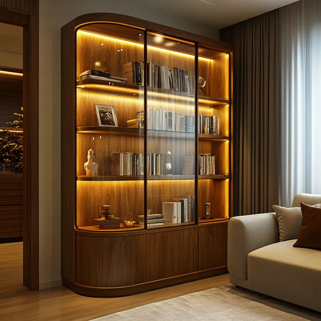 Corner Almirah Design for the Drawing Room