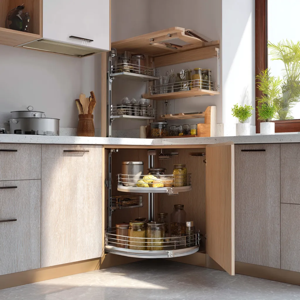 Corner Carousel Kitchen Trolley Design